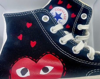 olive green comme des garcons converse