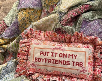 Ponlo en la pestaña de mi novio Lienzo bordado