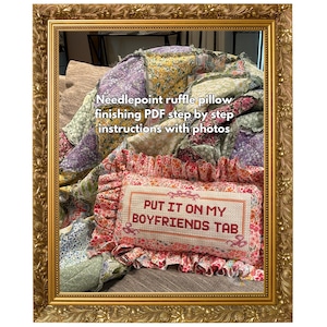 Needlepoint Ruffle Pillow Finishing PDF Instructions - Step by Step with Photos