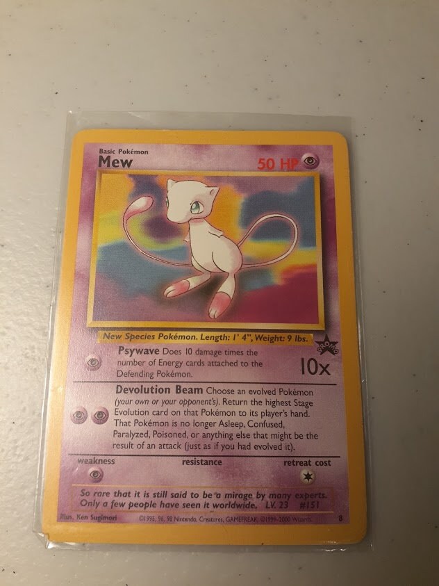 Promo Mew Pokemon Card MEW 1995 PROMO 8 Excellent