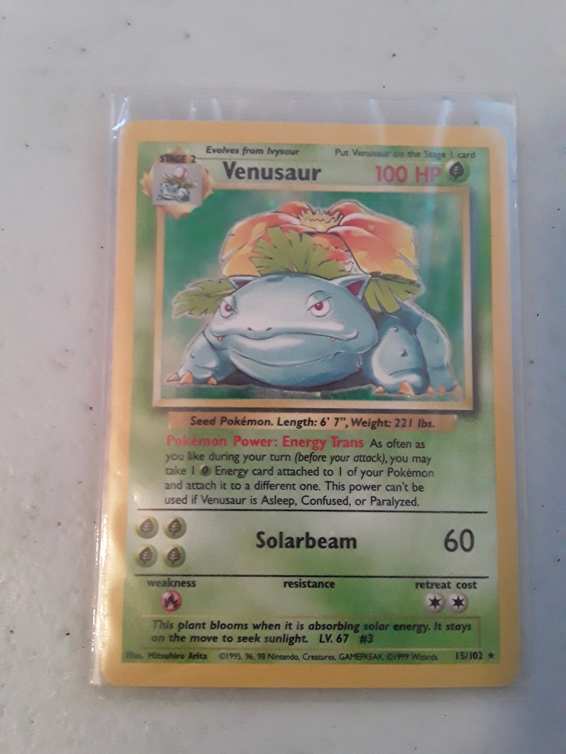 Venusaur Base Set 15/102 Holofoil Rare Pokemon Card Etsy