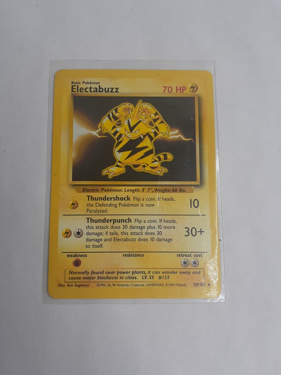 Electabuzz Pokemon Base Set 20 102 Non Holo Etsy