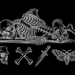 black and grey tattoo stencil, digital download, transparent PNG.