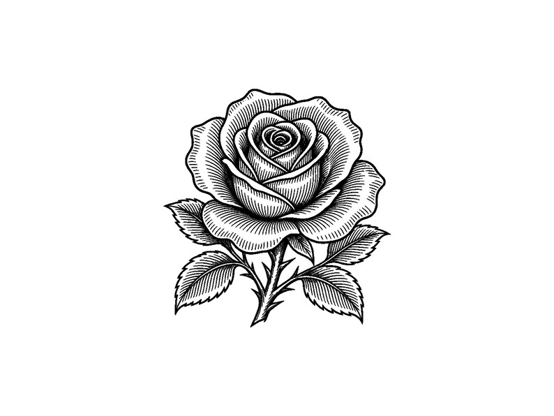 black and grey tattoo stencil, digital download, transparent PNG.