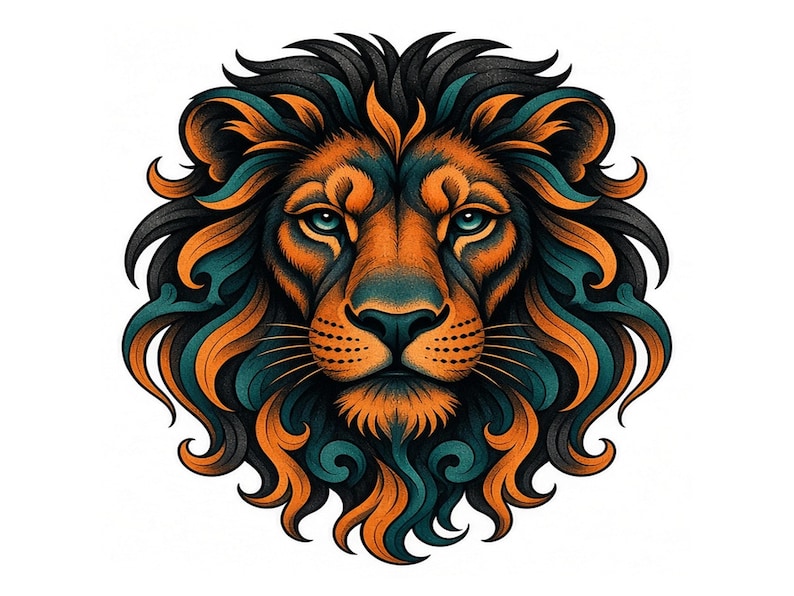 black and grey tattoo stencil, digital download, transparent PNG.