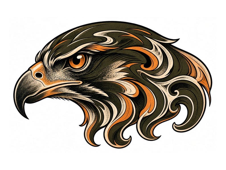 black and grey tattoo stencil, digital download, transparent PNG.