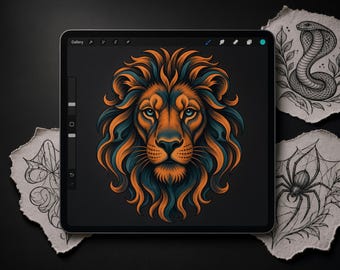 Dark Neo-Traditional Flash Sheet Vol. 5 — 5 Designs — Color + Stencil Bundle