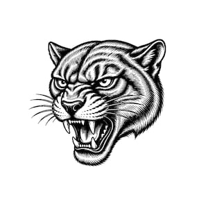 black and grey tattoo stencil, digital download, transparent PNG.
