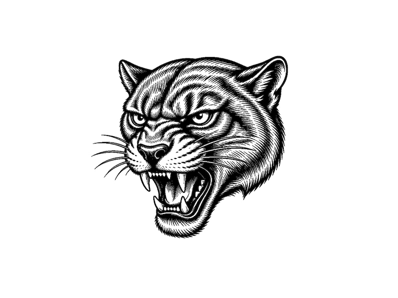 black and grey tattoo stencil, digital download, transparent PNG.