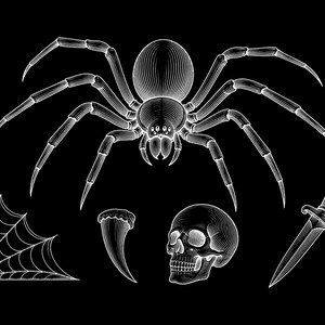 black and grey tattoo stencil, digital download, transparent PNG.