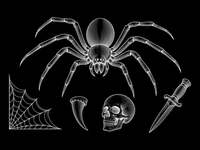 black and grey tattoo stencil, digital download, transparent PNG.