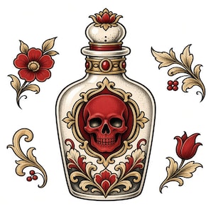 black and grey tattoo stencil, digital download, transparent PNG.