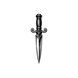 black and grey tattoo stencil, digital download, transparent PNG.