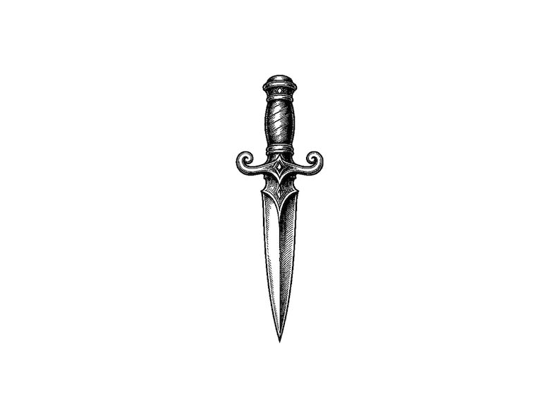 black and grey tattoo stencil, digital download, transparent PNG.