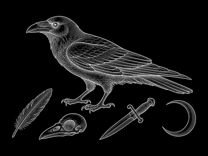 black and grey tattoo stencil, digital download, transparent PNG.
