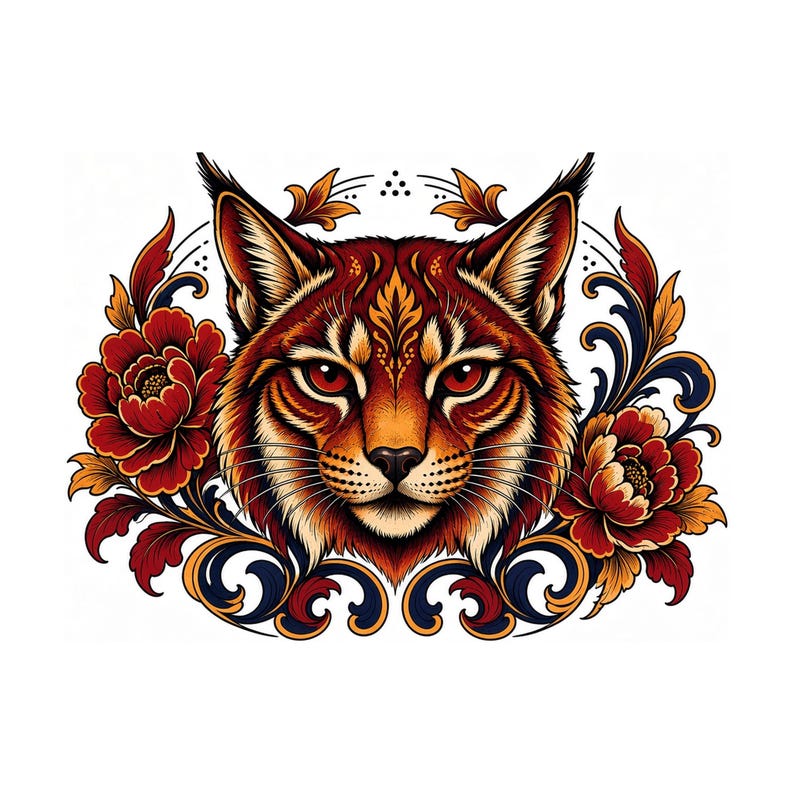 black and grey tattoo stencil, digital download, transparent PNG.