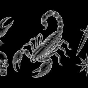 black and grey tattoo stencil, digital download, transparent PNG.
