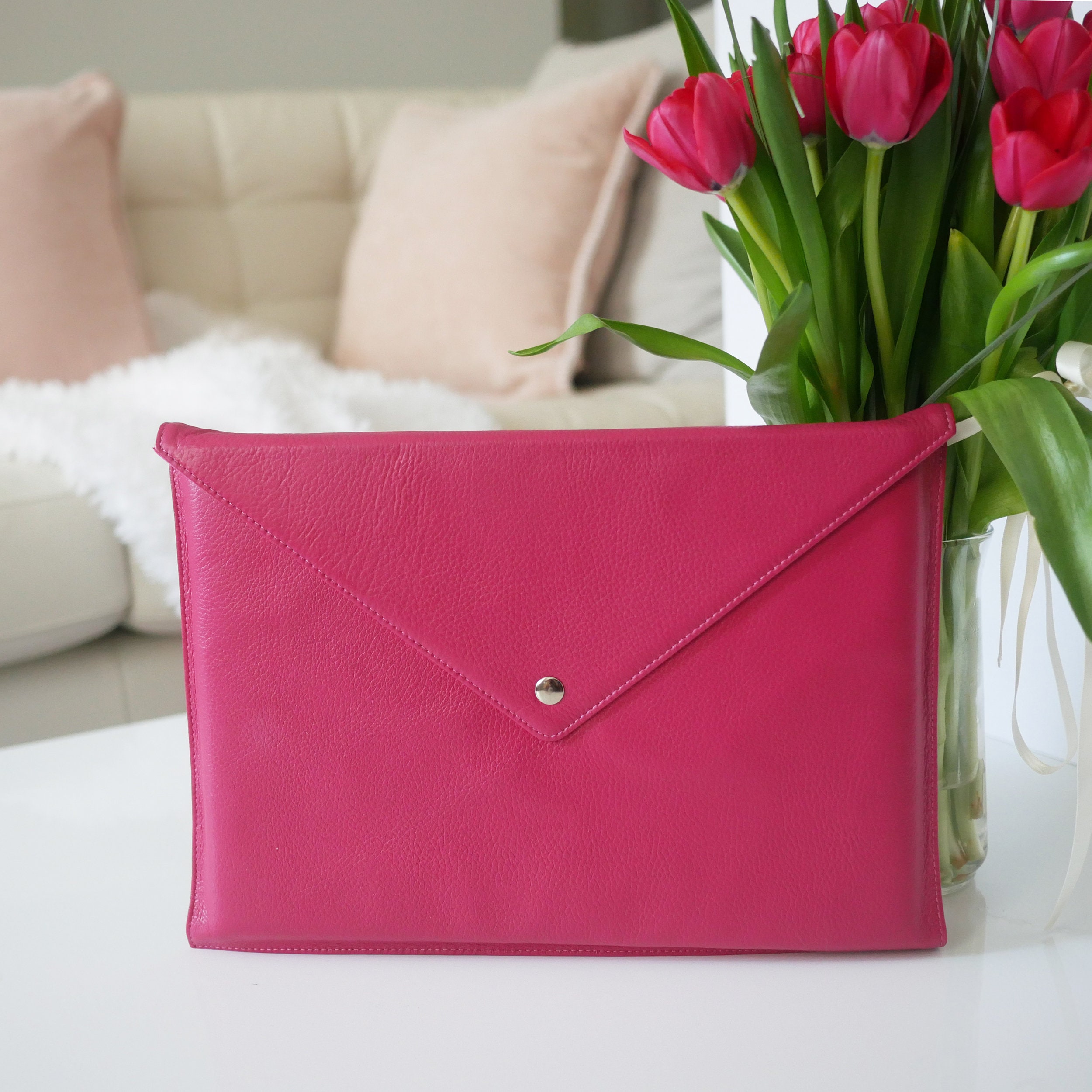 Real Full Grain Leather Laptop Case/sleeve for 13 Inch MacBook Pro