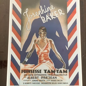 Josephine Baker &#39;Princess Tam Tam&#39; Vintage Movie Poster - Size 18&quot; x 24&quot;