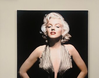 Marilyn Monroe Gold Dress Canvas Print Wall Art 18"X24" Home Decor