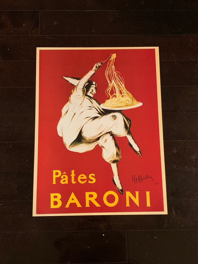 Pates Baroni by Leonetto Cappiello Vintage AD Poster 18 X 24 Wall Decor, Food Art image 1