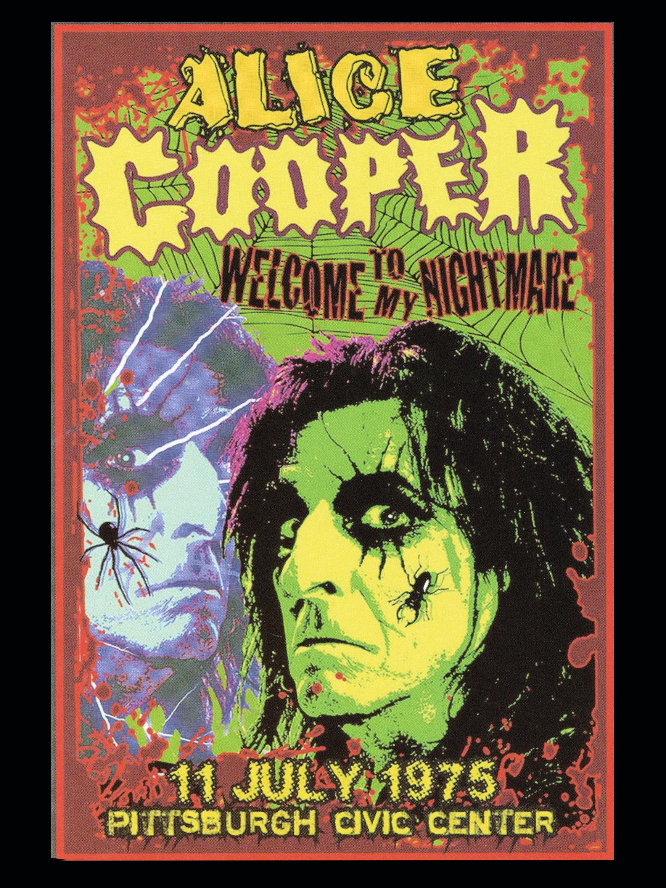 Alice Cooper Python Alice Cooper 1975 Concert Music Poster Size 18