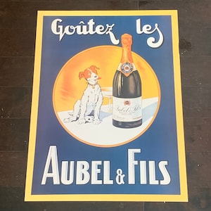 Goutez Les Aubel & Fils Vintage Champagne AD Poster 18&quot; X 24&quot; - New