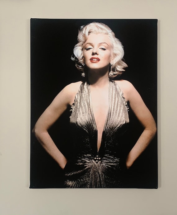 Marilyn Monroe Gold Dress Canvas Print Wall Art 18x24 Home Decor Etsy UK