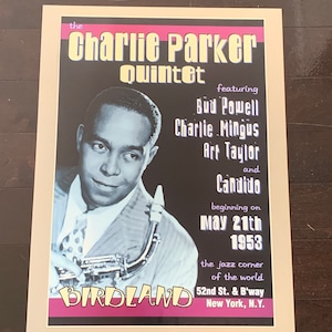 Charlie Parker Concert Tour Poster Art Print Carnegie Hall