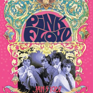 Póster de música de concierto vintage de Pink Floyd, tamaño 18.0 x 24.0 in, impresión decorativa para pared
