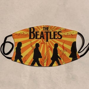 The Beatles Music Face Mask Covering w/ Filter - New