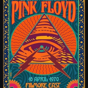 Affiche de musique vintage Pink Floyd, taille 18 x 24 po, impression de décoration murale