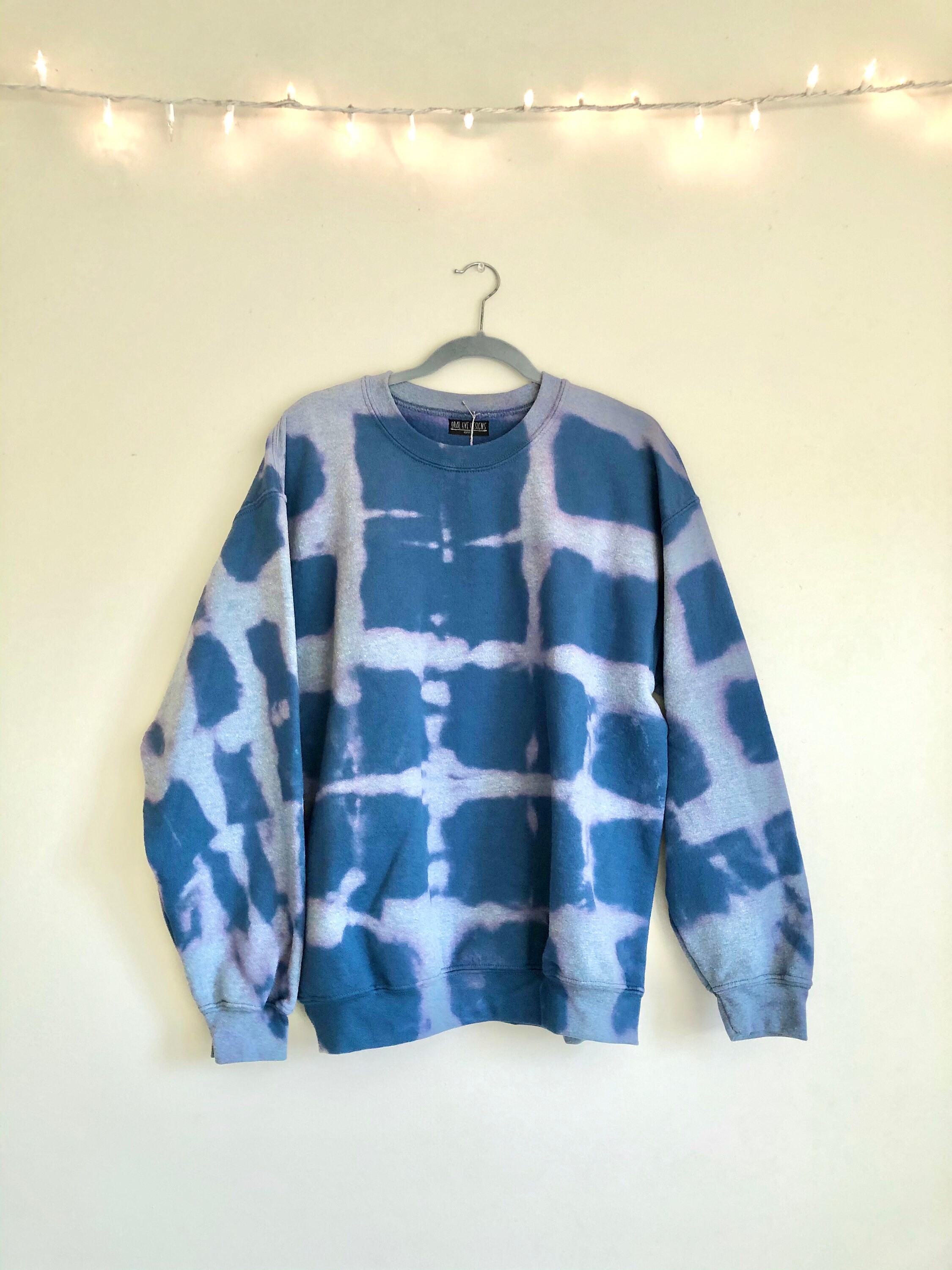 Bleachdyed Large Crewneck Sweatshirt // Unisex Large Pullover Etsy