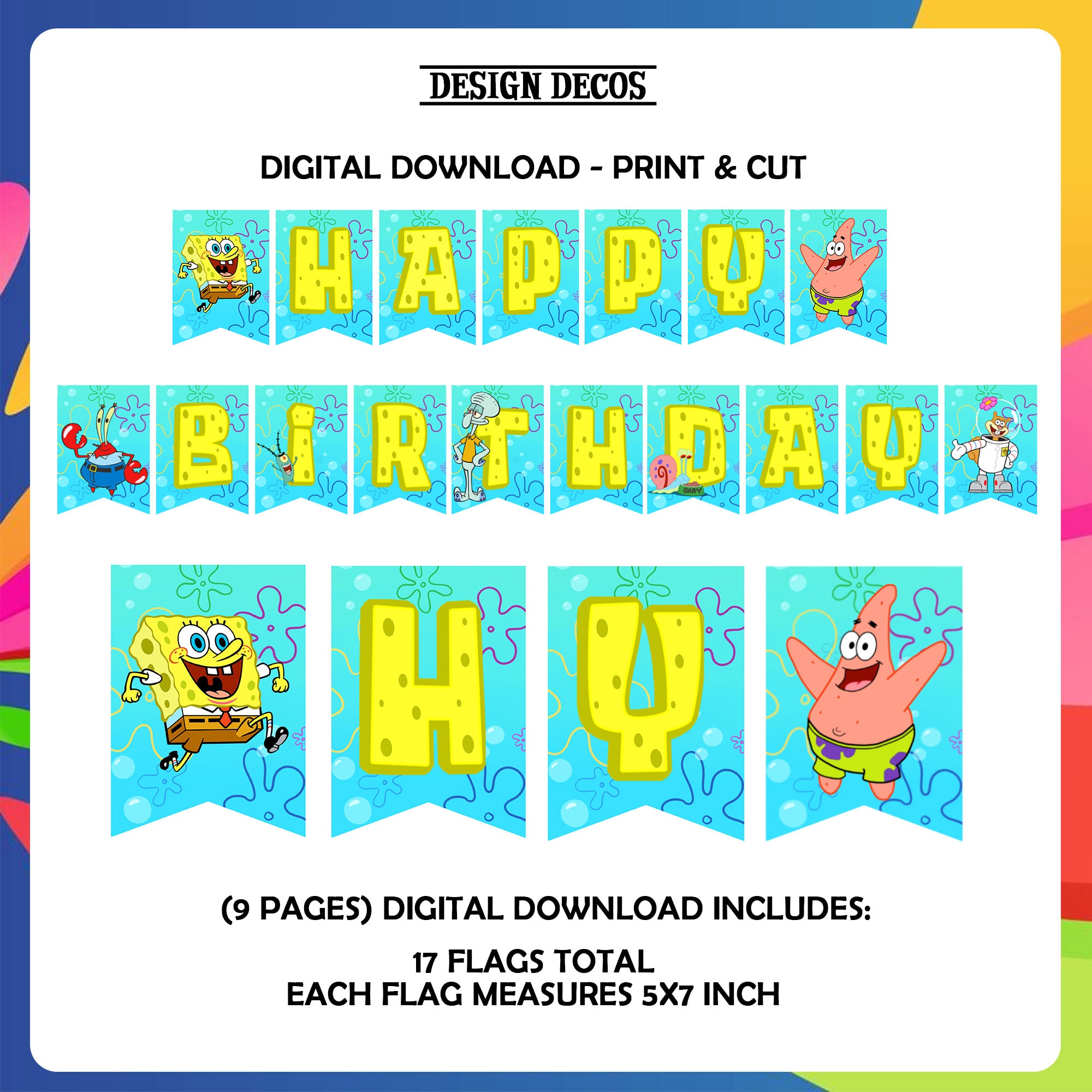 spongebob birthday banner