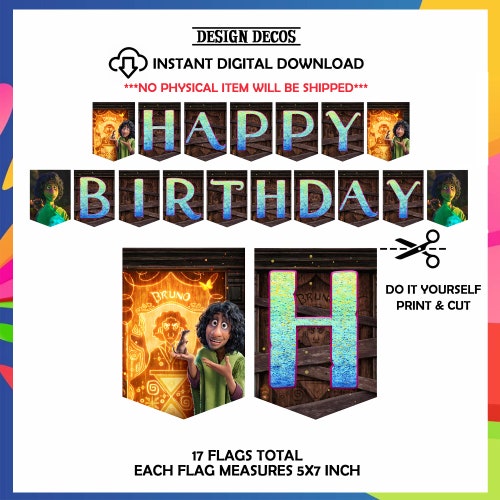 Encanto Bruno Banner Happy Birthday Encanto Bruno Party Etsy