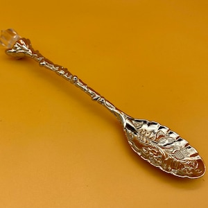 Crystal Accent Ritual Spoon: Silver Finish