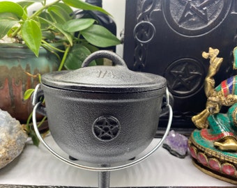 Cast Iron Cauldron with Pentagram