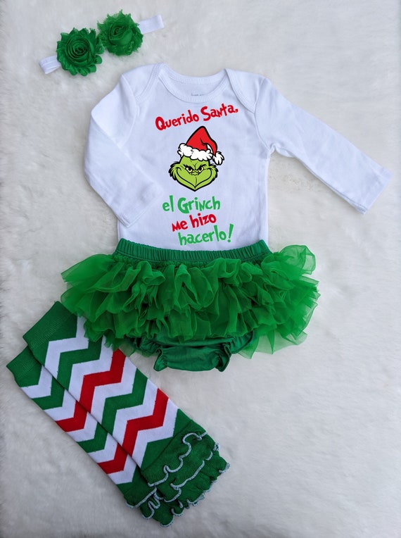 El Grinch Baby Outfit Spanish Grinch Querido Santa Camisa Etsy El Grinch Baby Outfit Spanish Grinch Querido Santa Camisa Etsy