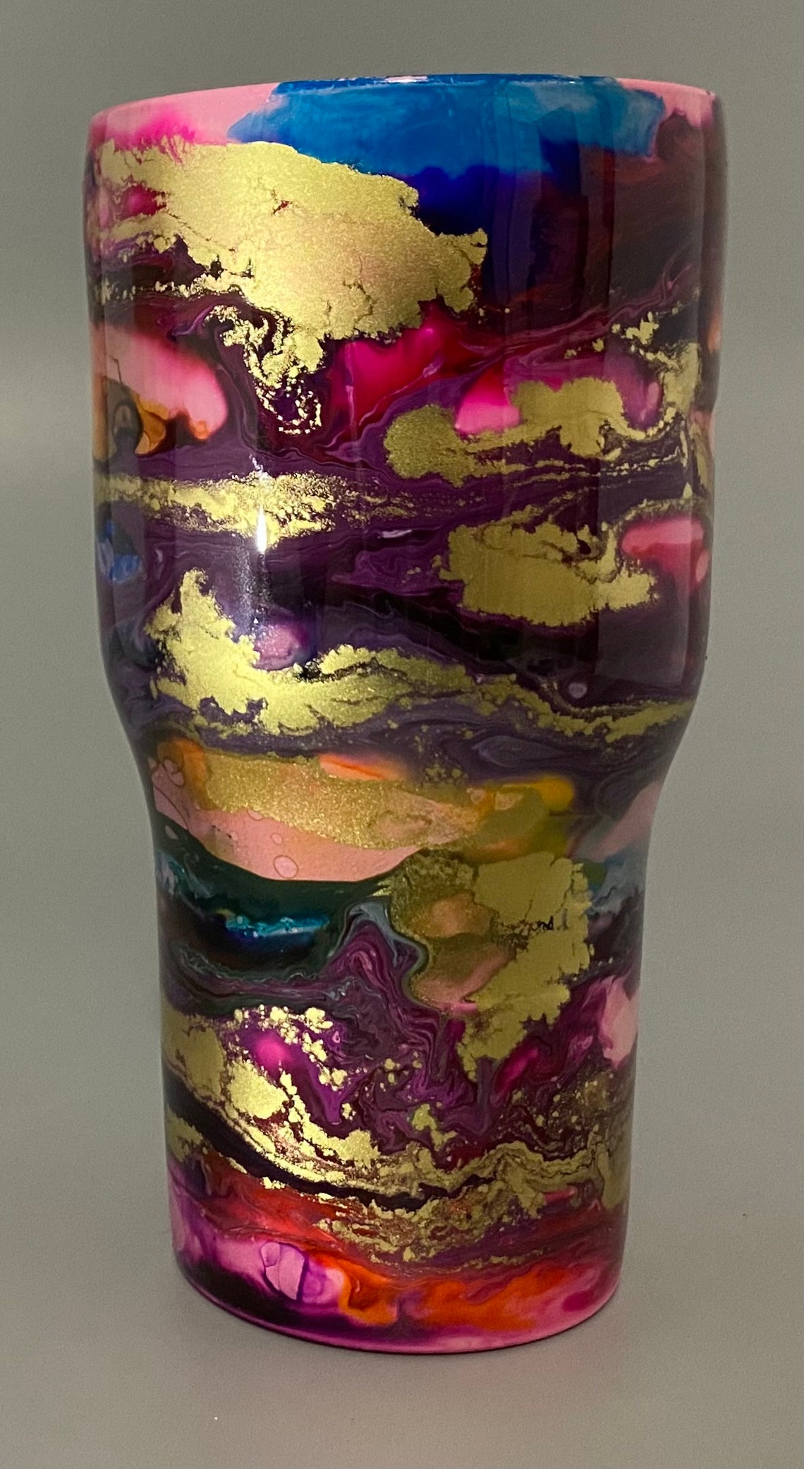 24oz SS tumbler epoxy with ink swirl Etsy