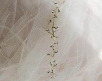 corona dorada brillo punto de luz rama hilo joya accesorios para el cabello, tiara boda novia boda dama de honor