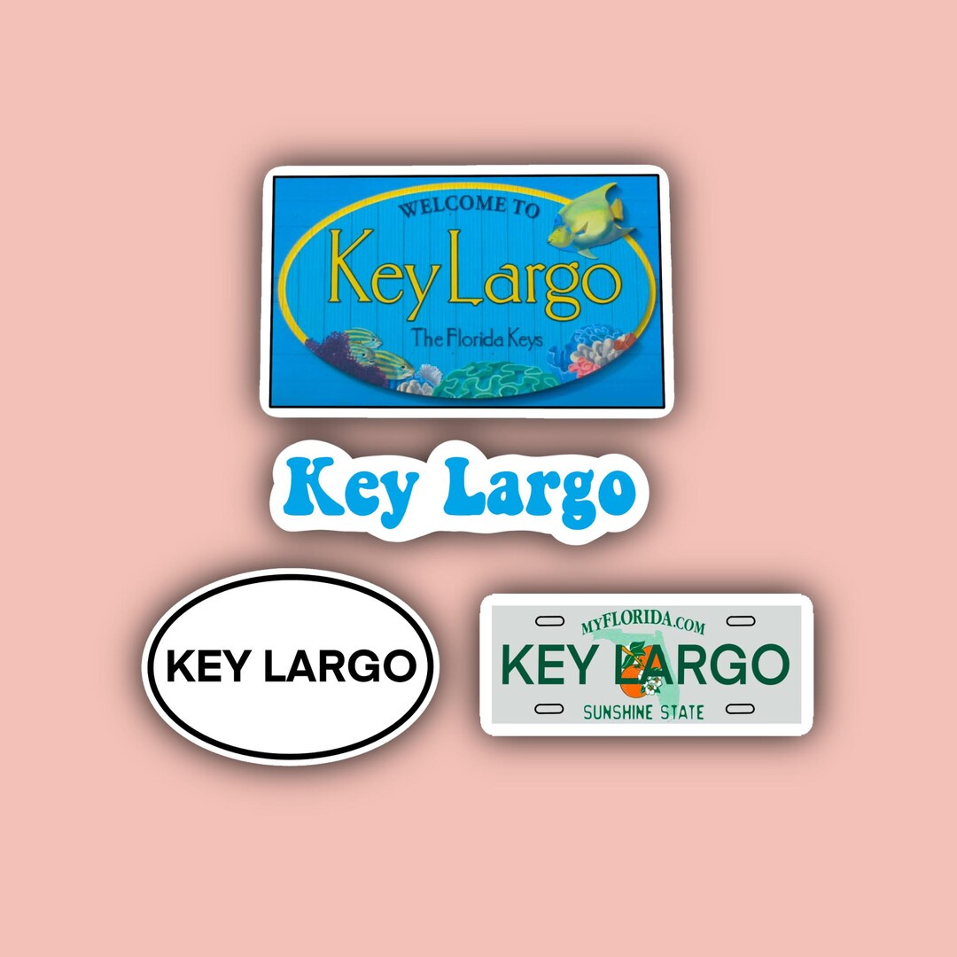 Key Largo Sticker Pack - Waterproof Florida Stickers - Florida Keys ...