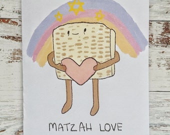 Funny cute Passover card "Matzah Love"