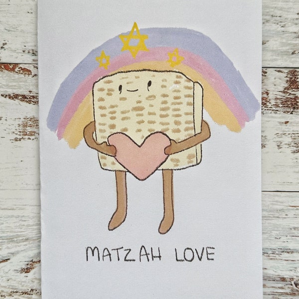 Funny cute Passover card "Matzah Love"