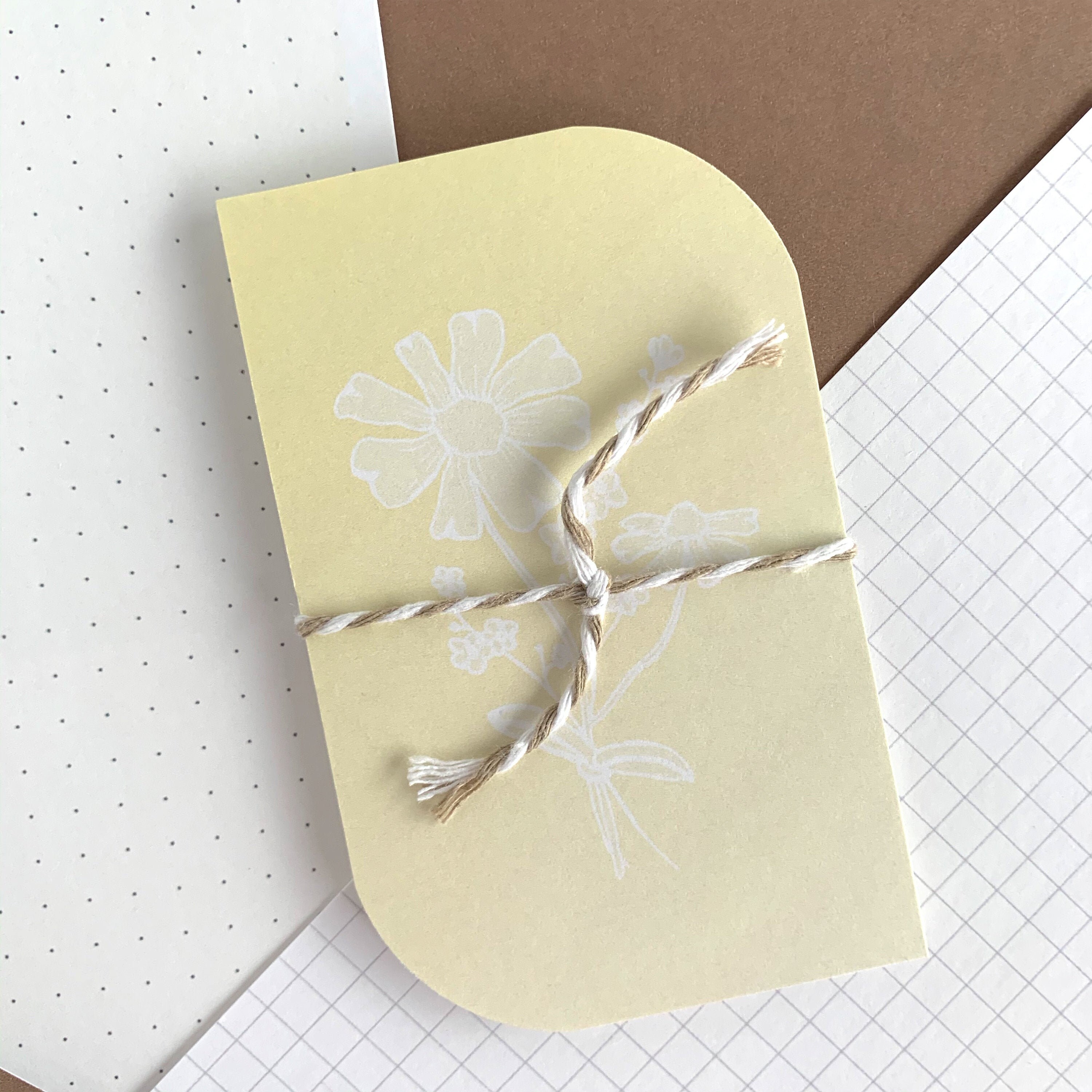 Yellow Note Cards Pastel Yellow Pretty Floral Design Etsy