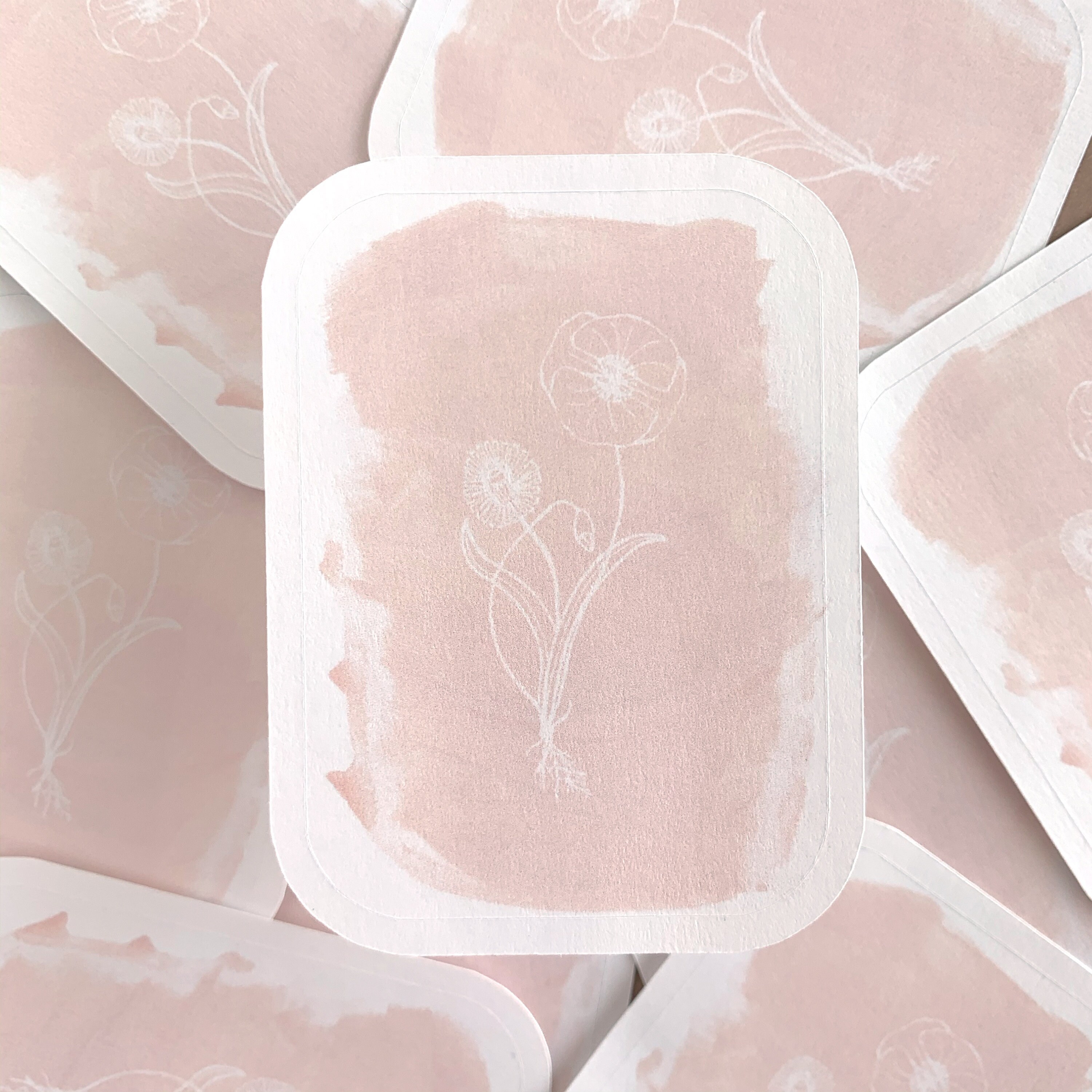 blush pink art print stickers sheet aesthetic penpal and etsy