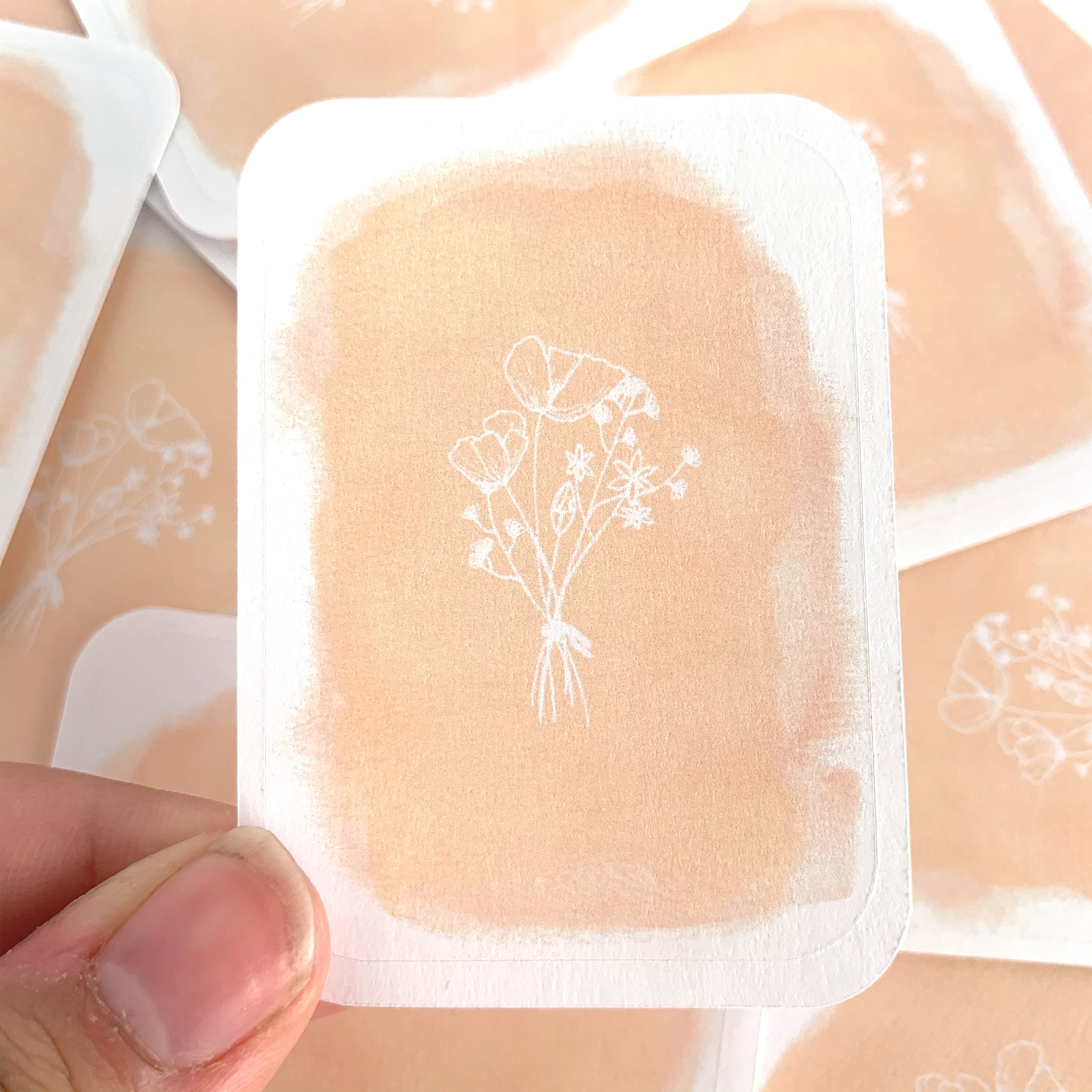 coral pink art print stickers sheet aesthetic penpal and letter writing stationary