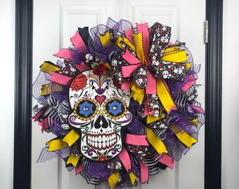 Day of the Dead Inspired Halloween Wreath