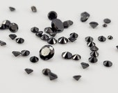 Natural Loose Small Black Diamond, Round Cut, Sizes 1 Mm up
