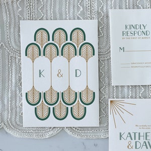 Art Deco wedding invitation, elegant, vintage, historical venue, elopement, gatsby