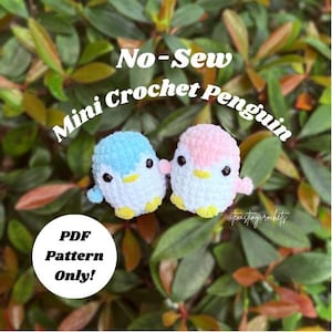 NO SEW Crochet Mini Penguin Pattern PDF Download Beginner Friendly Amigurumi Stuffed Animal Patterns